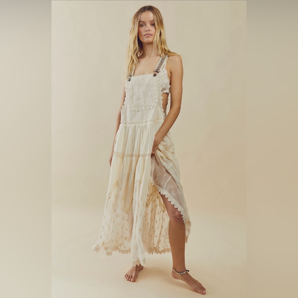 Free People Trails End Skirtall Overall Dress- Size Large